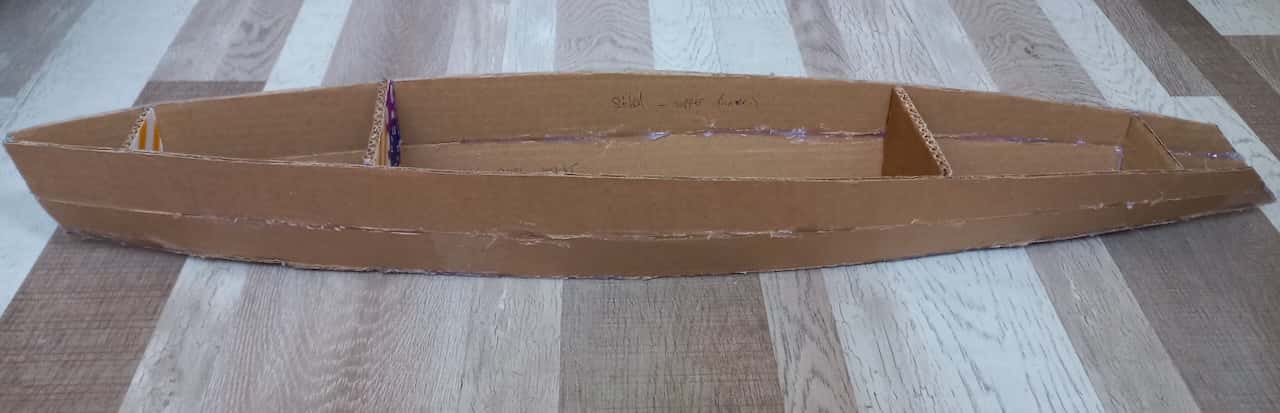 Cardboard model boat completed